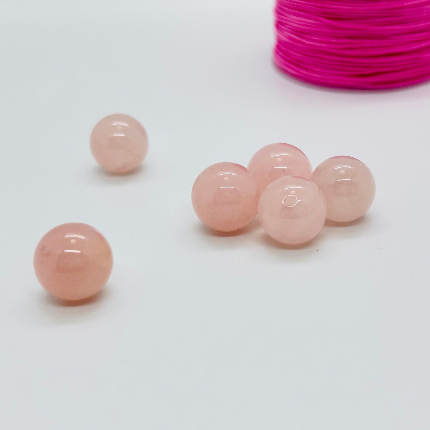 Natural Rose Quartz Bead diameter 12~13mm 1 piece