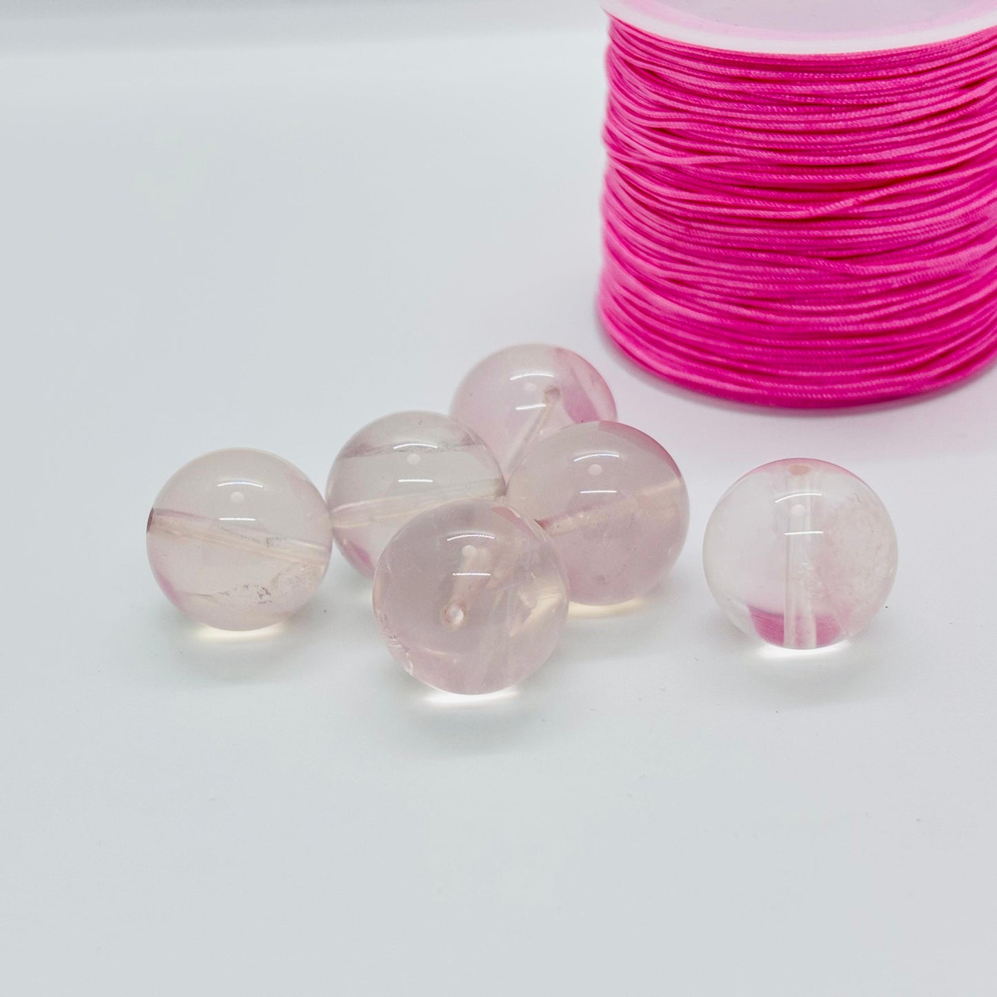 Natural Rose Quartz Bead diameter 16.5~17.5mm 1 piece