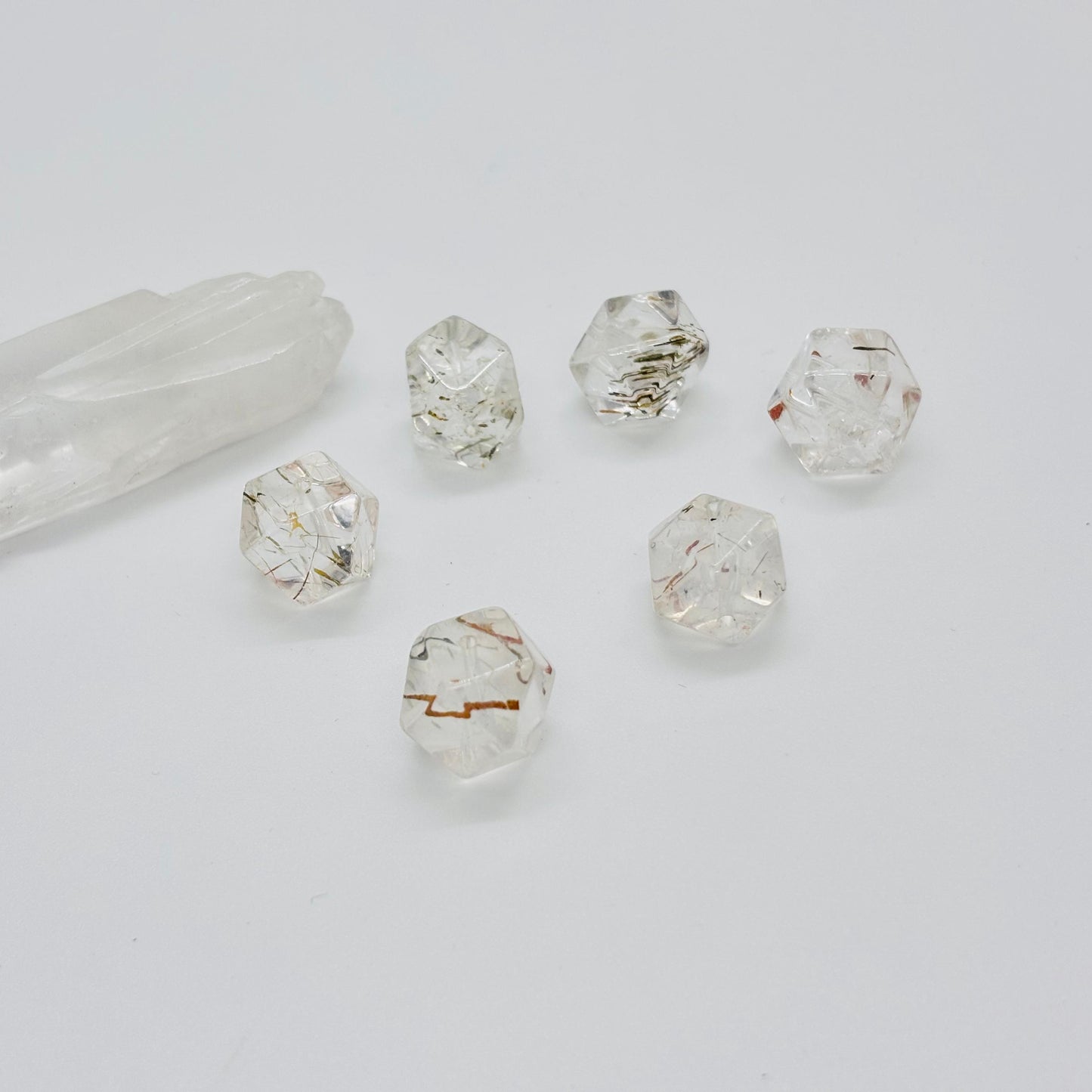 Clear Quartz Cut Bead diameter 12.5~13.5mm 1 piece