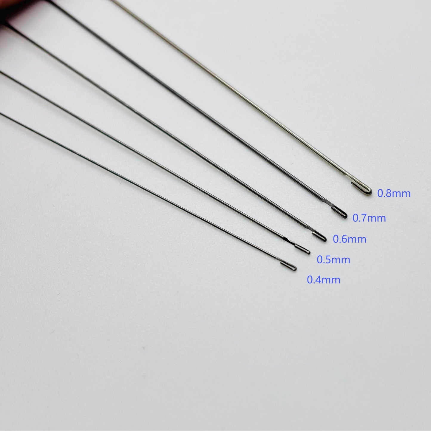 Specialized DIY Beading Needles, 0.4mm/0.5mm/0.6mm/0.7mm/0.8mm, Set of Five