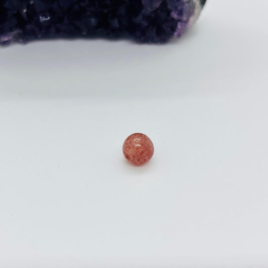 Natural Strawberry Quartz Bead diameter 6.5-7mm 1 piece