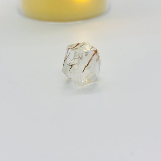 Clear Quartz Cut Bead diameter 12.5~13.5mm 1 piece