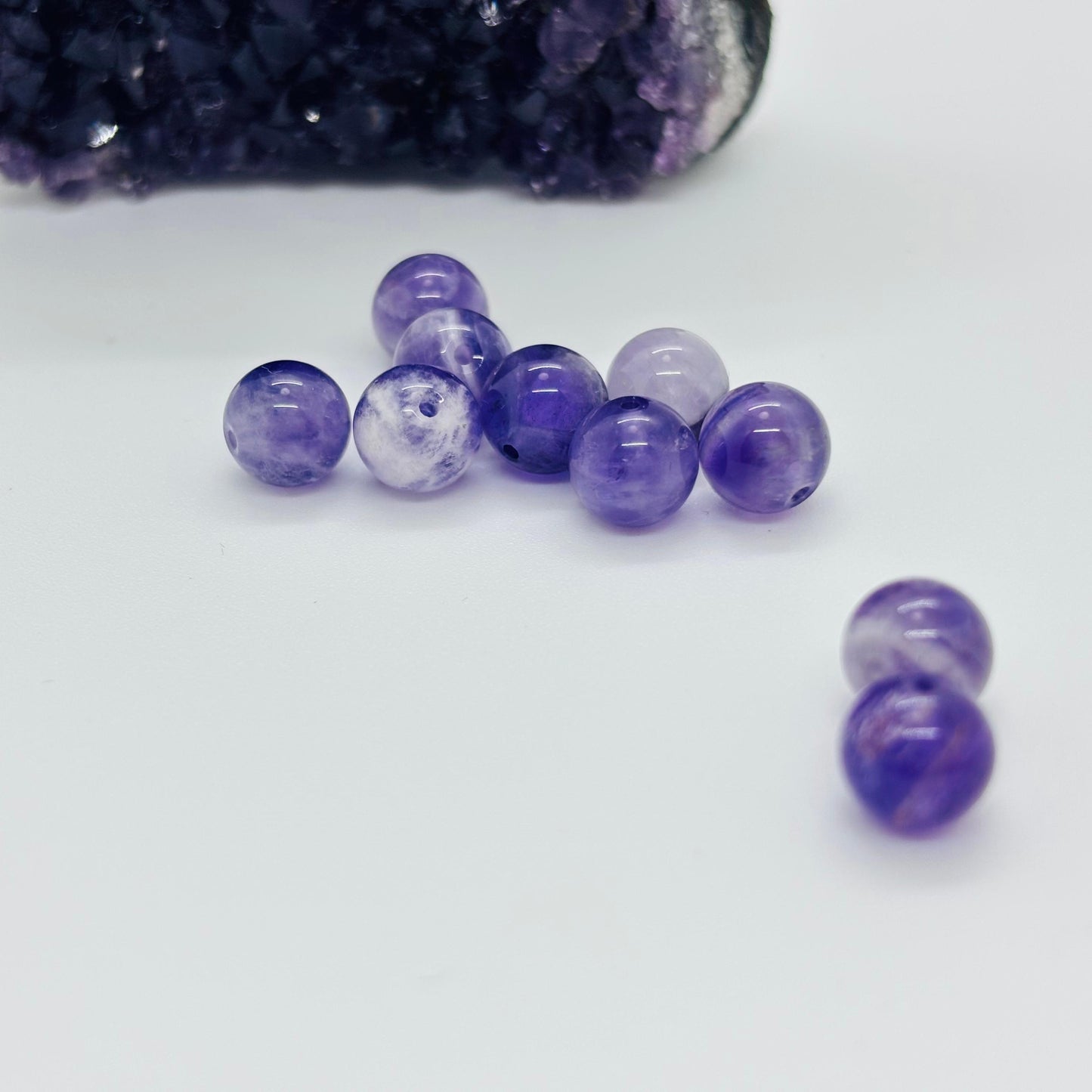 Natural Amethyst Bead diameter 8~8.5mm 1 piece