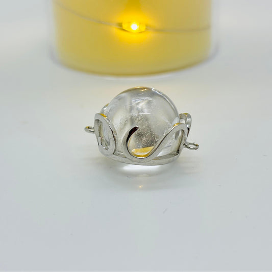 Clear Quartz Crystal Box Bead diameter 18.5~19mm 1 piece