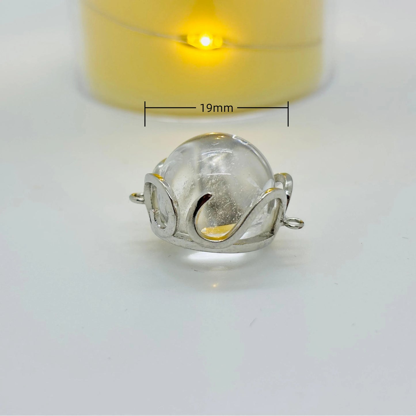 Clear Quartz Crystal Box Bead diameter 18.5~19mm 1 piece