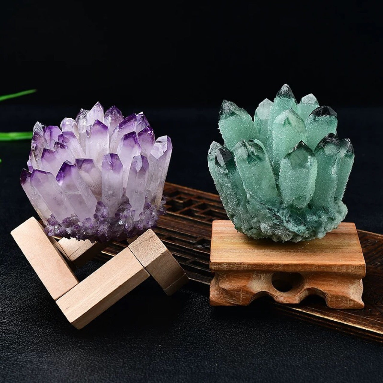 Natural crystal cluster ornaments