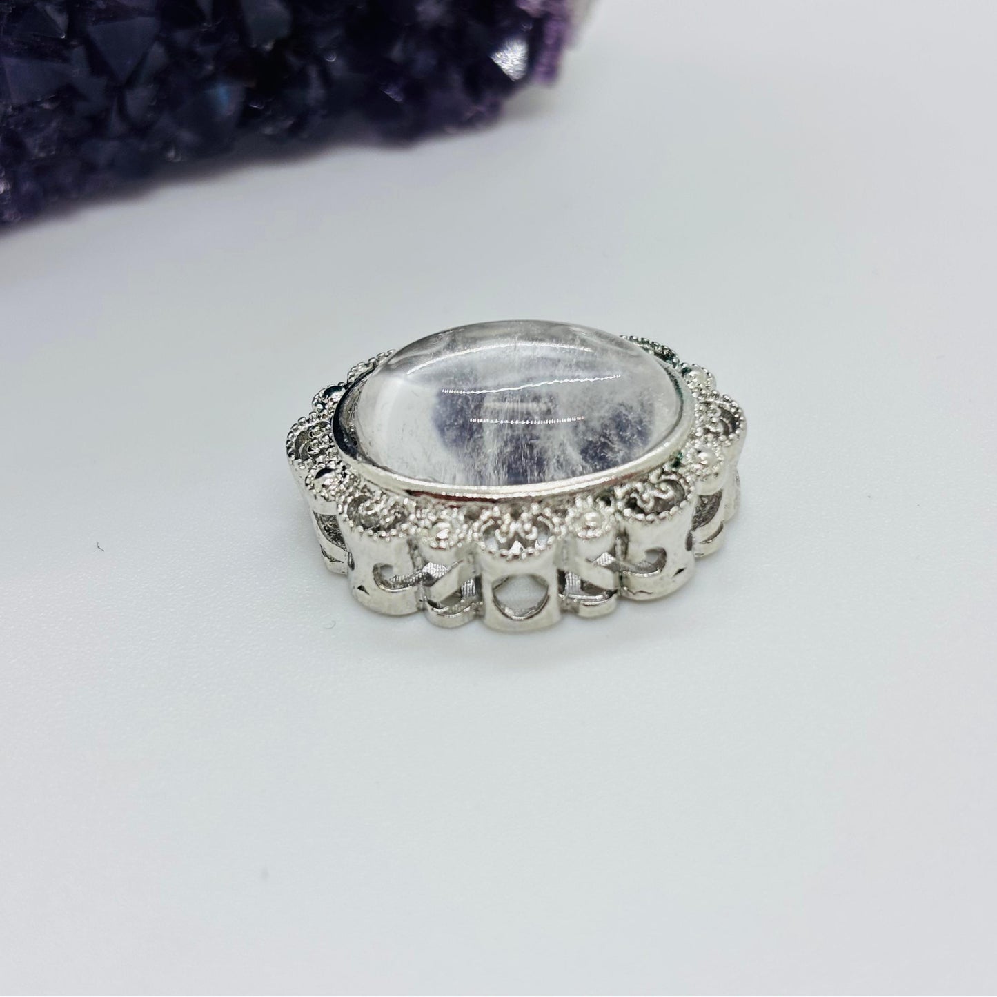 Clear Quartz Crystal Box Bead diameter 24~24.5mm 1 piece